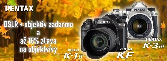  Pentax akcia DSLR + objetkvy