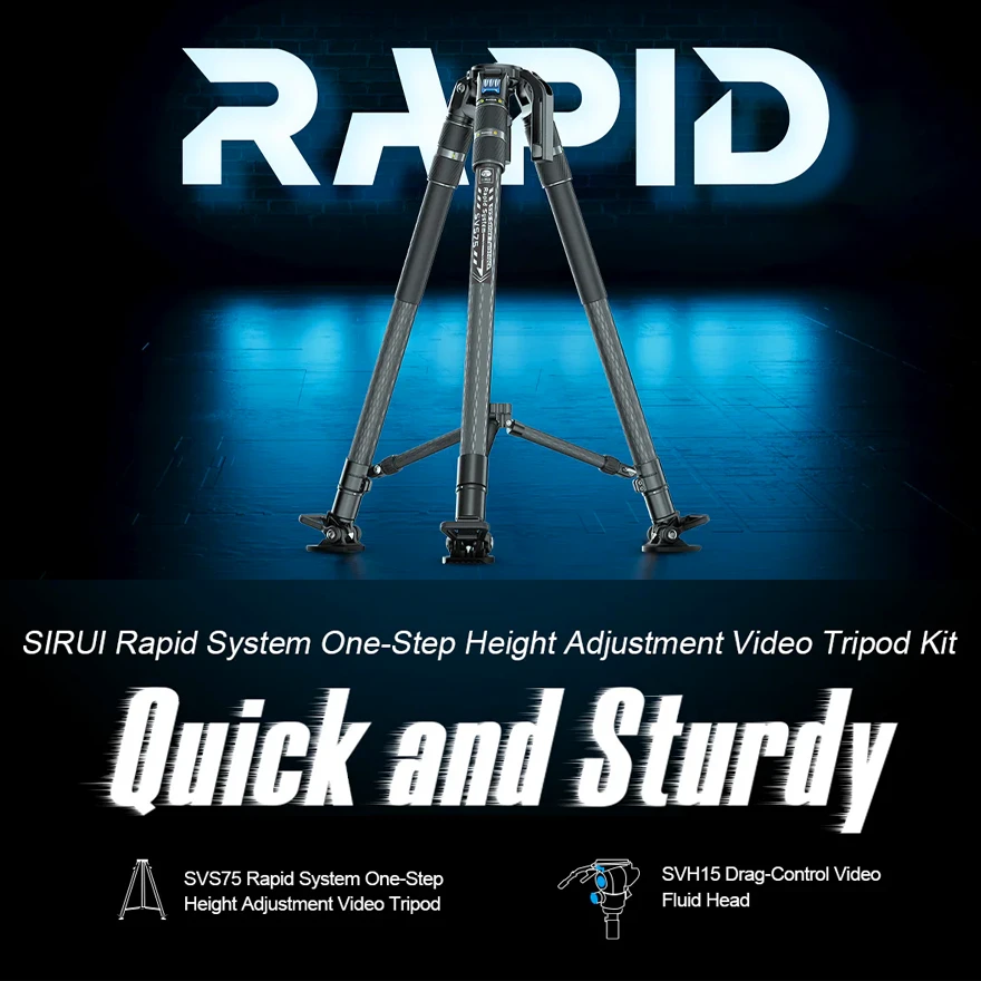 SIRUI Pro Video Tripod Kit Rapid SVS75+VHS10