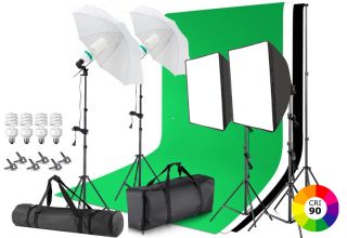 Studio Set 3 pozadia / 4 x svetl Daylight  / Green screen / driak pozadia