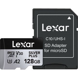 Lexar Professional SILVER PLUS MicroSDXC R205/W150 (V30) 128GB