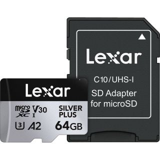 Lexar Professional SILVER PLUS MicroSDXC R205/W100 (V30) 64GB